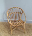 Fauteuil corbeille pour enfant en rotin