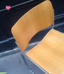 Lot de 6 chaises scandinaves bois et chrome-1970