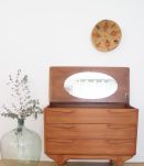 Commode coiffeuse vintage en teck scandinave des années 60