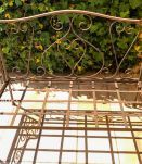 Petit canapé d’extérieur en fer forgé + coussins