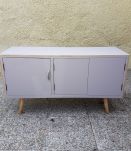 Commode enfilade meuble télé rose poudré bois vintage