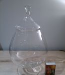 Très grande bonbonnière en verre soufflé, années 1920