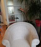 Fauteuil en rotin blanc