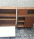 Bibliothèque moderniste bois vintage bar