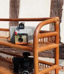 Etagère bibliothèque à poser en rotin