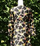 Robe noir à fleurs pur 70ies T32-34-36