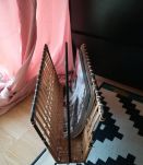 porte revues en fer forgé et osier années 60