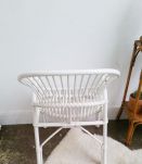 Fauteuil corbeille blanc vintage