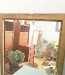 Miroir doré vintage patiné 70's