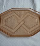 Lot de 2 plateaux en verre moulé rose