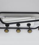 Porte-manteaux Mural noir et or avec 6 patères et son miroir