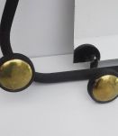 Porte-manteaux Mural noir et or avec 6 patères et son miroir