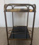 Table roulante métal et plastique vitrifiée