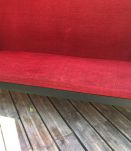 Canapé fauteuil vintage années 50/60 velours rouge Skaï noir