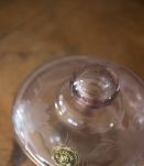 Bonbonnière mauve en cristal de bohème taillé