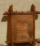 Miroir ancien en bois, sculpté façon bambou , vintage