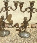 paire de chandelliers Cherubin anciens vintages