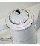 Cafetiere tole émaillée rose et or