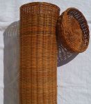 panier  ,  boite  en osier , vintage