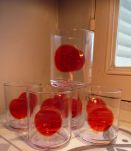 Verres vintage pastille rouge Bormioli Rocco
