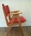 Paire de fauteuils bridge années 50 pieds compas