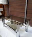 petite table basse en verre fume  1970