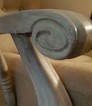 Fauteuil en noyer shabby chic