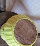 Vase verre tressé de scoubidou, année 50