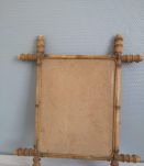  Ancien Miroir En Bambou rectangulaire 46 cm x 40 cm années 