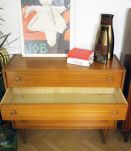 Large Commode vintage scandinave pieds compas années 60