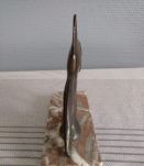 serre-livres poissons bronze et marbre art déco