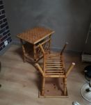 Duo de tables d'appoint vintage  bambou