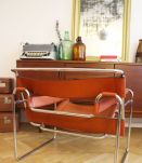 RARE - Fauteuil vintage Wassily B3 cuir marron Marcel Breuer