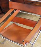 RARE - Fauteuil vintage Wassily B3 cuir marron Marcel Breuer
