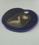 Dessous de plat Palette de peintre en faïence Art Nouveau