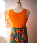 Magnifique Robe orange style seventies Made in france