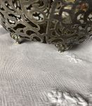 Corbeille à fruits en métal argenté ajouré 