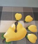 ancien serviteur apéritif années 60 5 coupes 