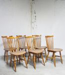 Série 6 chaises Baumann vintage "Tacoma" estampillées 60's
