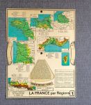 Carte géographie ancienne Paris La France par régions