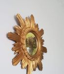 miroir soleil mural vintage en résine dorée made en Italie