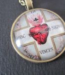 Pendentif Religieux Médaillon COEUR Sacré Epines 