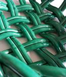 coupe à fruits vintage en céramique tressée verte années 50