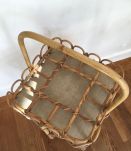 Panier porte bouteilles et verres vintage