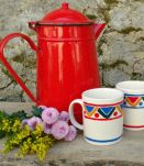 lot 6 mugs Mobil en céramique année 80