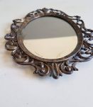 ancien petit miroir mural art déco laiton 