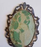 ancien petit miroir mural art déco laiton 