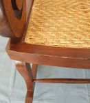Rocking chair vintage-Bois massif et vannerie