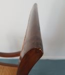 Rocking chair vintage-Bois massif et vannerie