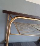 desserte range-vinyles  formica et structure métal doré